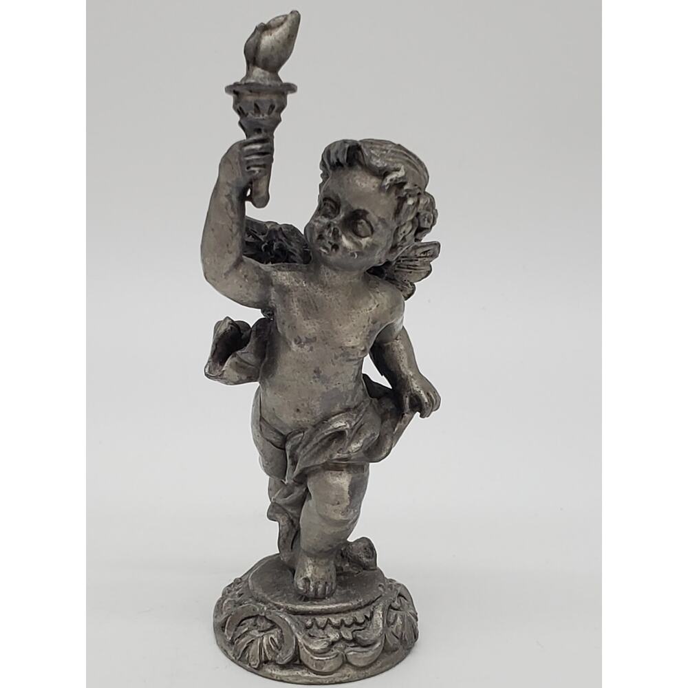Cherub Angel Boy Carrying Fire Torch Figurine - 4"